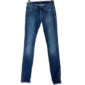 New Ksubi Super Skinny Zip Ankle Jeans Wasted Blue Low Rise Women's 24 NWT